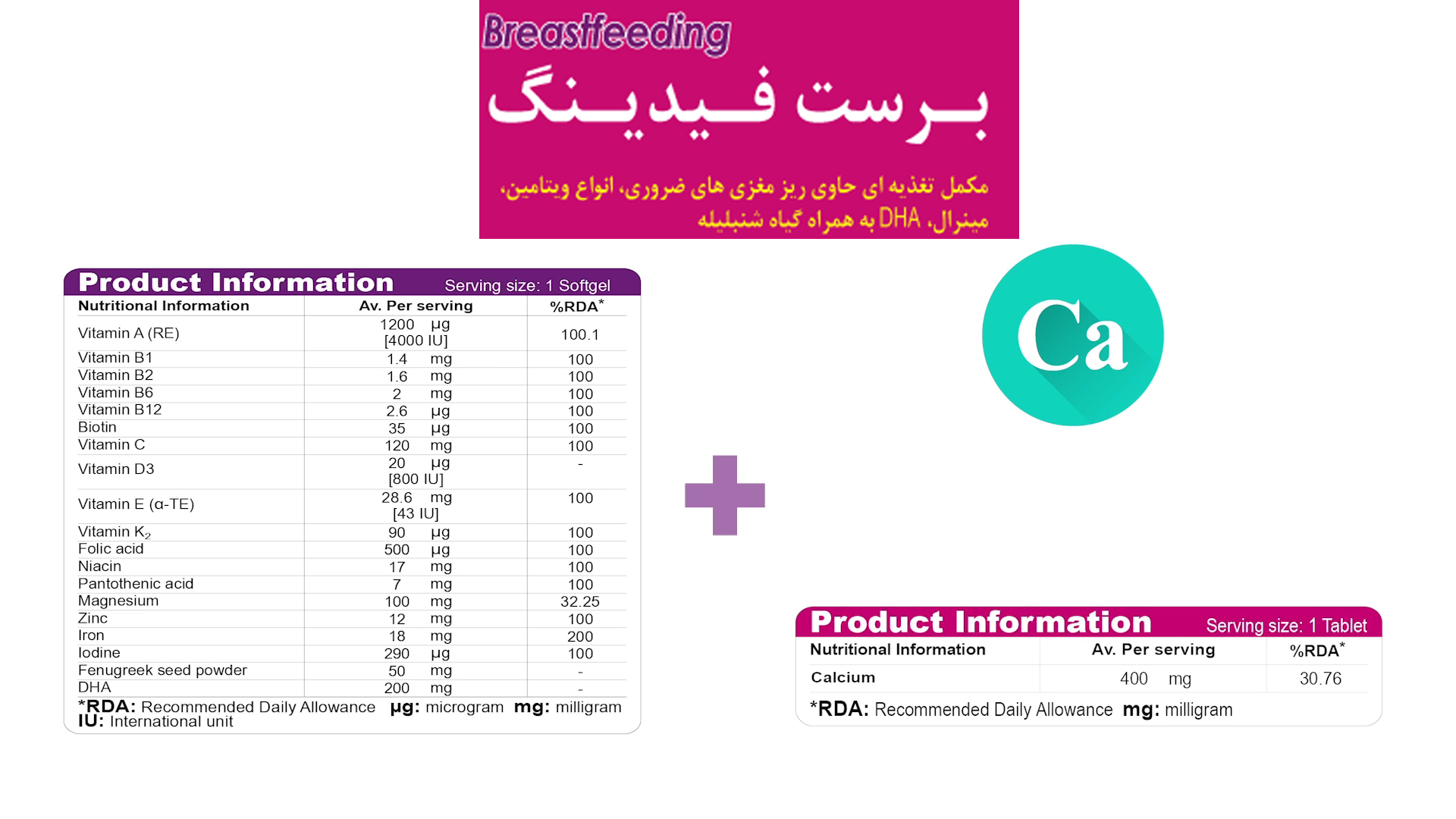 بررسی سافت ژل و قرص برست فیدینگ ویواتیون